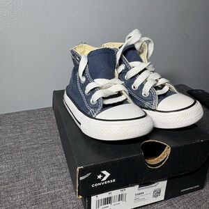 Converse Kids High-Top Sneakers - Dark Blue and White